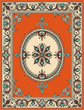 Vintage Floral Scrollwork Pattern Rug
