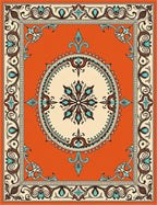 Vintage Floral Scrollwork Pattern Rug