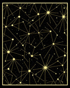 Golden Starburst Pattern Black Rug