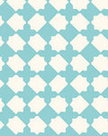 Aqua White Geometric Lattice Design Rug