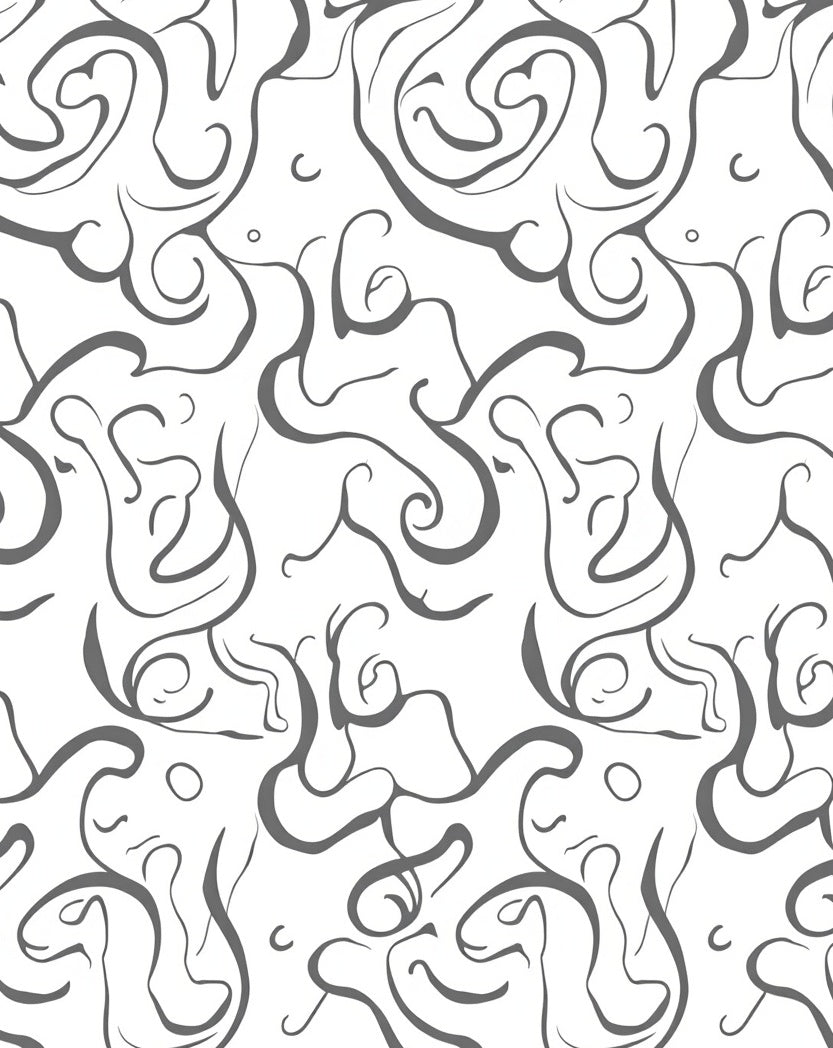 Modern Abstract Swirl Pattern Rug