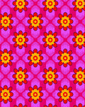 Vibrant Flower Patterned Pink Rug