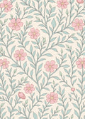 Pink Flower And Leaf Pattern Rug