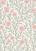 Pink Flower And Leaf Pattern Rug