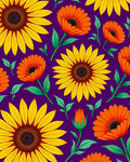Vibrant Floral Pattern with Sunflowers Rug