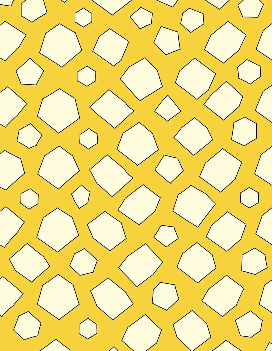 Abstract Geometric Yellow White Pattern Rug
