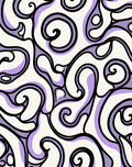 Swirling Purple Black Organic Pattern Rug