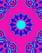 Vibrant Floral Pattern Mandala Design Rug
