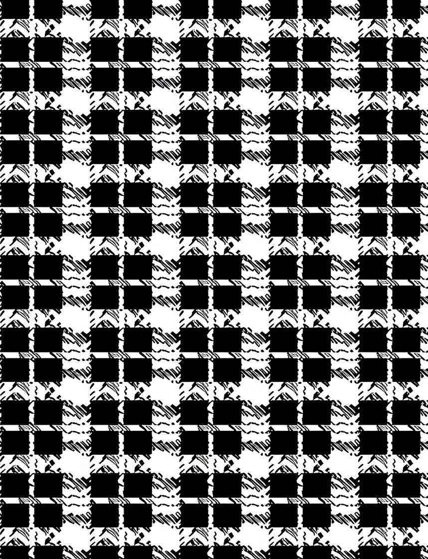Bold Black White Checkered Pattern Rug