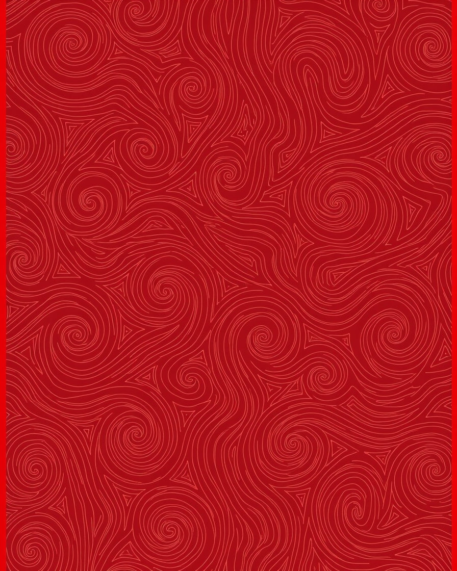 Red Abstract Swirl Pattern Rug