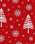 White Snowflake Tree Pattern Rug