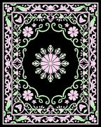 Floral Border With Central Medallion Design Rug