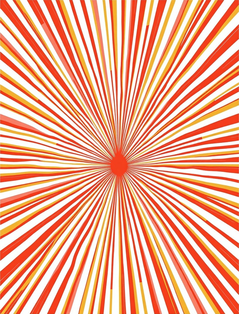 Radiant Sunburst Red Yellow Rug