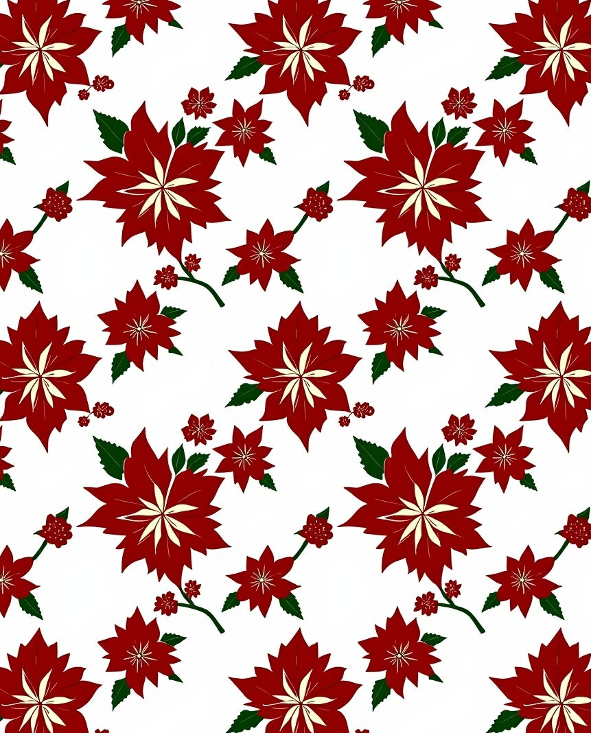 Classic Red Floral Pattern Rug