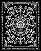 Intricate Black White Floral Mandala Design Rug