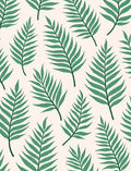 Green Fern Leaf Print Rug