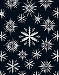 Midnight Navy White Snowflake Burst Rug