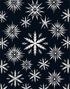 Midnight Navy White Snowflake Burst Rug
