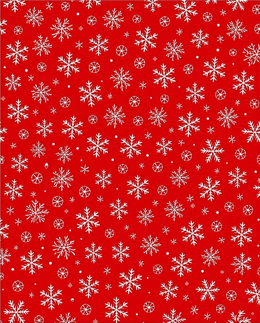 Winter Snowflake Pattern Red Rug