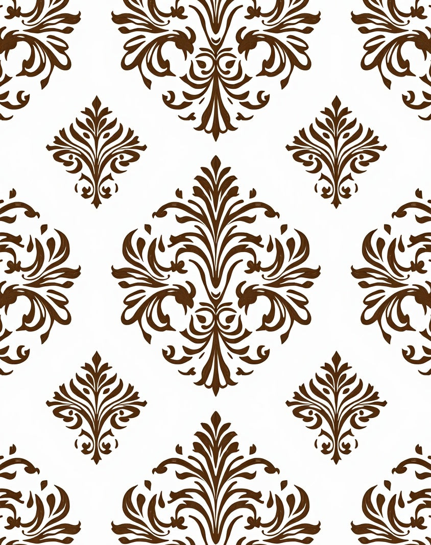 Classic Scrollwork Damask Pattern Rug