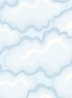 Abstract Pale Blue Wavy Lines Rug