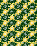 Graphic Snowflake Patterned Yellow Rug