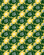Graphic Snowflake Patterned Yellow Rug