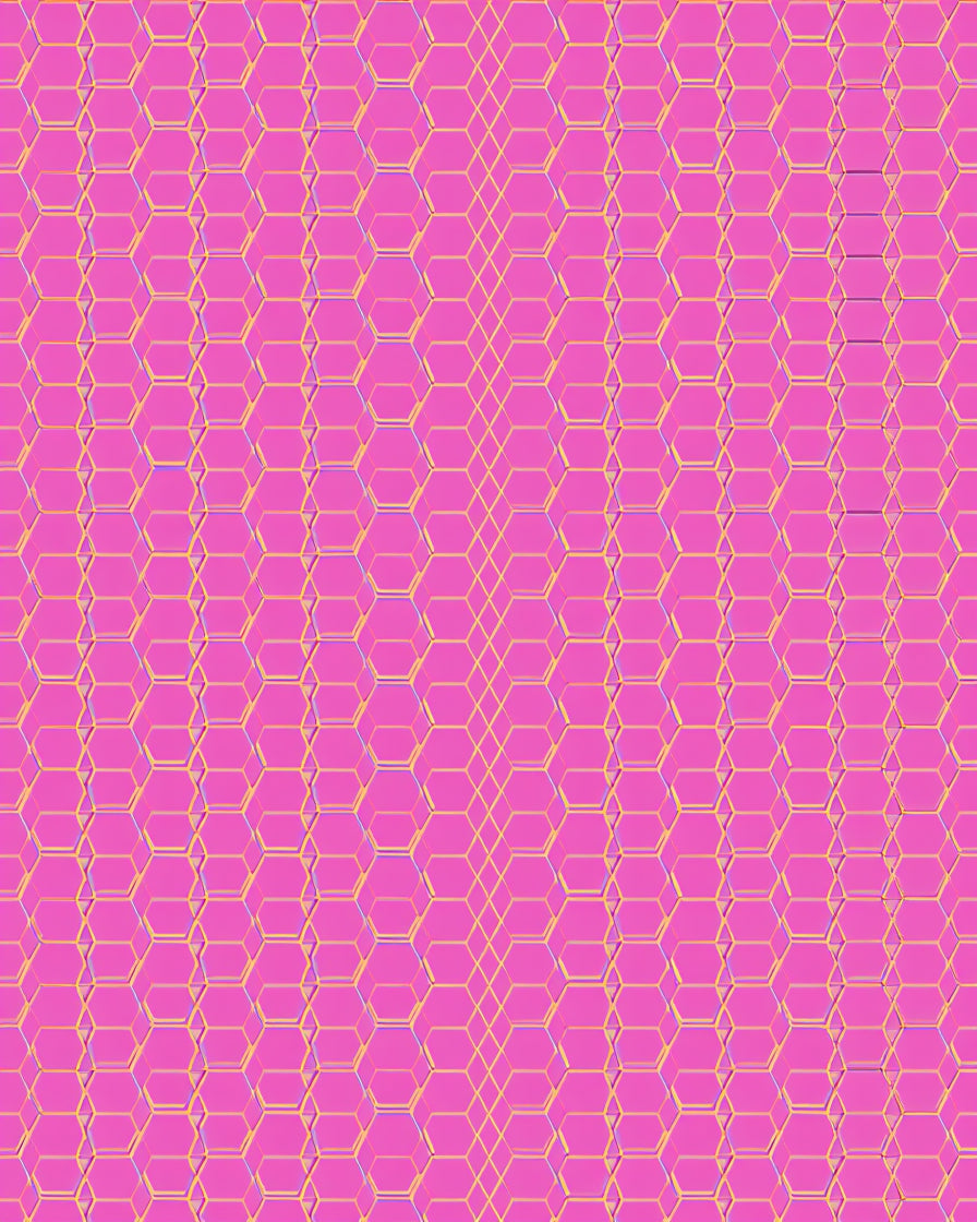 Pink Geometric Honeycomb Pattern Rug