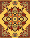 Mandala Floral Design Red Orange Rug
