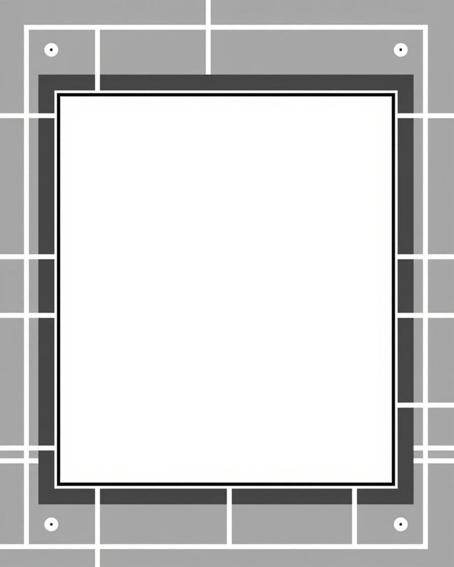 Monochrome Grid Square Pattern Rug