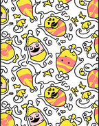 Whimsical Cartoon Characters Squiggles Design Rug