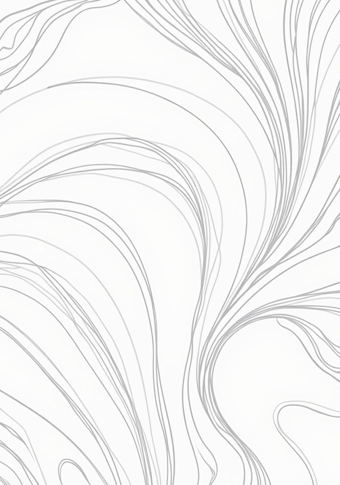 Minimalist White Gray Swirl Rug