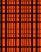 Bold Orange Intersecting Lines Design Rug