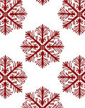 Red Snowflake Patterned Rug