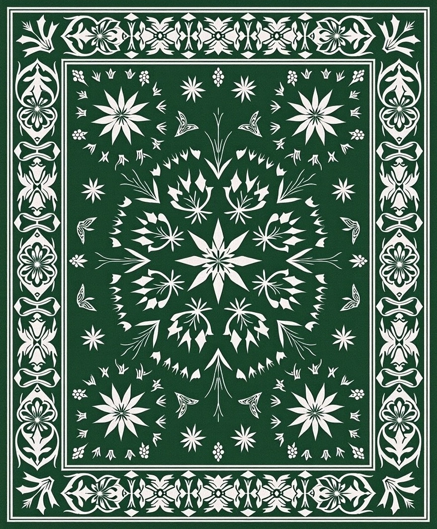 Classic Floral Mandala Patterned Rug