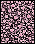 Pink Hearts With Twigs Pattern Rug