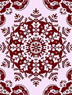 Maroon Floral Mandala Decorative Rug