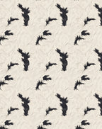 Abstract Black Spiky Whimsical Pattern Rug