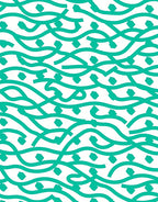 Teal Wavy Diamond Pattern Rug