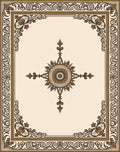 Ornate Scrollwork Sunburst Pattern Rug
