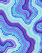 Ethereal Blue Purple Agate Pattern Rug