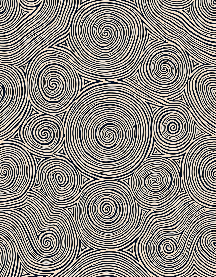 Abstract Swirls Triangle Pattern Rug
