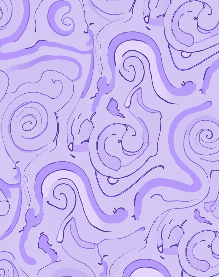 Lilac Wavy Swirl Art Design Rug
