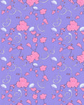 Pink Floral Swirls Lavender Pattern Rug