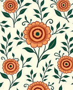 Orange Blossom Vines On Cream Rug