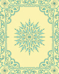 Mint Floral Scrollwork Pattern Rug