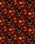 Scary Black Cat Pumpkin Pattern Rug