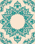 Teal Floral Medallion Design Rug