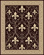 Ornate Fleur De Lis Floral Pattern Rug