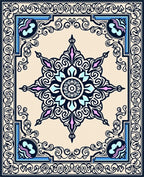 Ornate Floral Geometric Pattern Rug